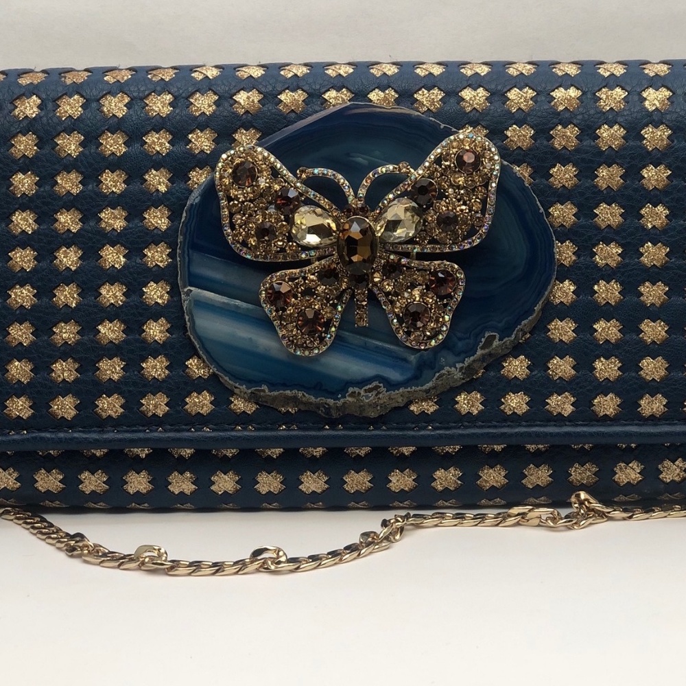 Lynn Rosencrantz Jeweled Vegan Leather Handbag